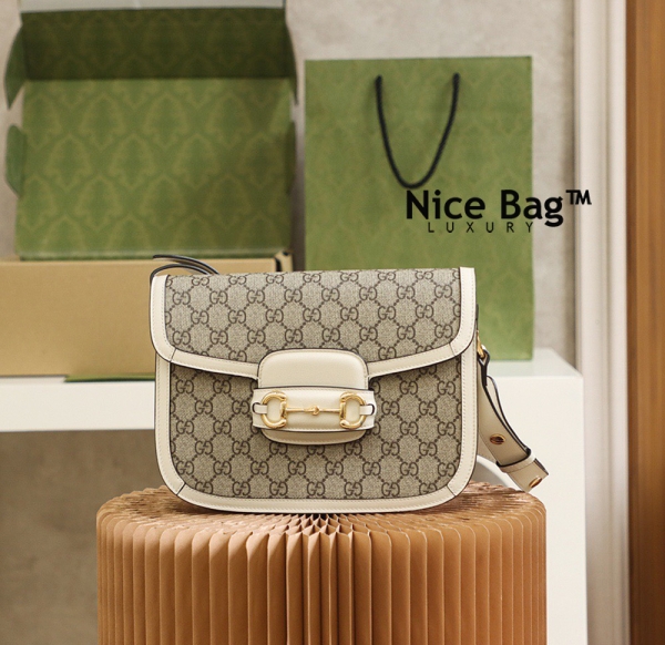 Gucci Horsebit 1955 Shoulder Bag White sử dụng chất liệu nguyên bản như chính hãng, chuẩn 99% chất lượng tốt nhất