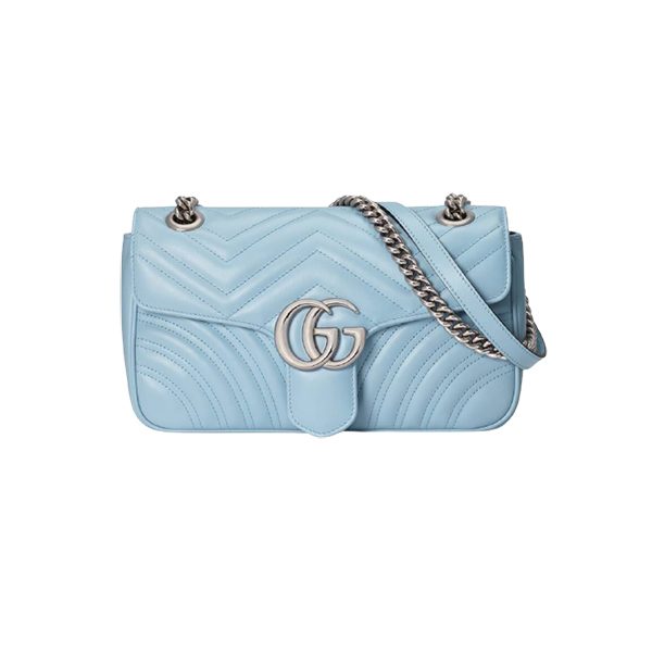 Gucci Marmont Matelassé Bag Blue sử dụng chất liệu da bê nguyên bản như chính hãng chuẩn 99% chất lượng tốt nhất