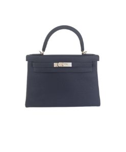 Hermes Kelly 25 Bag Bleu Nuit silver sử dụng chất liệu chính hãng. sản xuất hoàn toàn bằng thủ công, chất lượng tốt nhất, chuẩn 99%