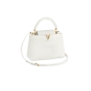 Louis Vuitton Capucines BB Bag White sử dụng chất liệu da Taurillon nguyển bản như chính hãng, chất lượng tốt nhất chuẩn 99% so với chính hãng