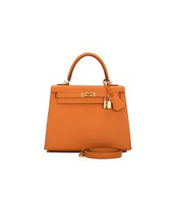 Túi Hermes Kelly 25 Orange Epsom Gold Hardware sử dụng chất liệu da nguyên bản như chính hãng, sản xuất hoàn toàn bằng thủ công, chuẩn 99% cam kết chất lượng tốt nhất