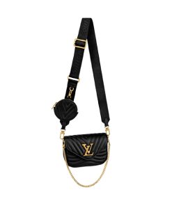 Louis Vuitton New Wave Multi Pochette Black sử dụng chất liệu da bê nguyên bản như chính hãng, sản xuất hoàn toàn bằng thủ công chuẩn 99% full box và phụ kiện