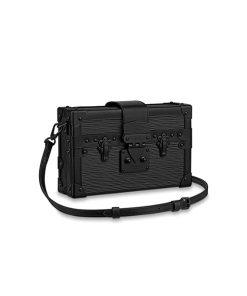 Louis Vuitton Petite Malle Bag Black sử dụng chất liệu da bê nguyên bản như chính hãng chuẩn 99% sản xuất hoàn toàn bằng thủ công