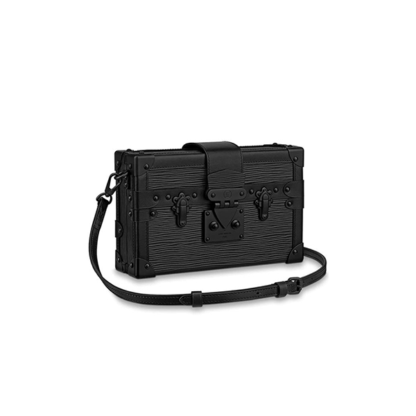 Louis Vuitton Petite Malle Bag Black sử dụng chất liệu da bê nguyên bản như chính hãng chuẩn 99% sản xuất hoàn toàn bằng thủ công