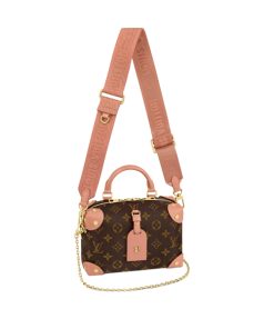 Louis Vuitton Petite Malle Souple Monogram Pink sửu dụng chất liệu da bê nguyên bản như chính hãng, sanr xuất hoàn toàn bằng thủ công, chuẩn 99%