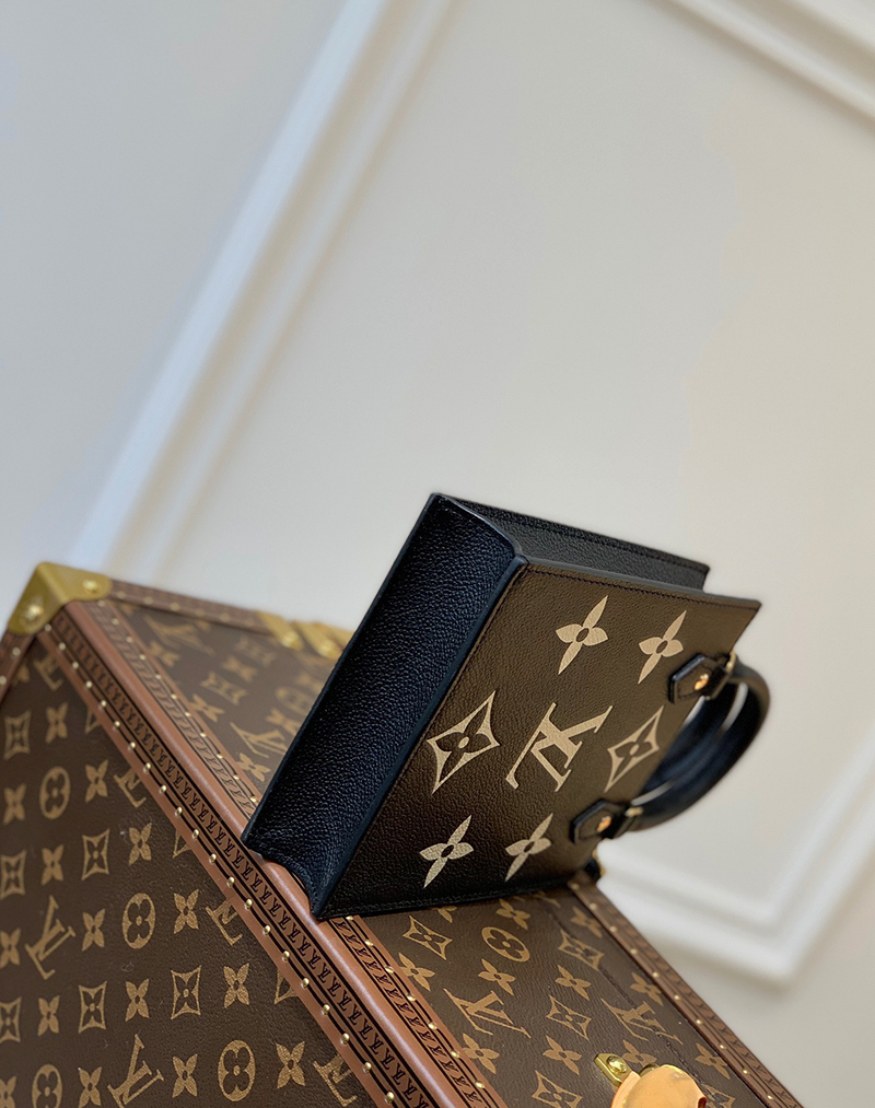 LOUIS VUITTON Petit Sac Plat Monogram Empreinte Leather Noir