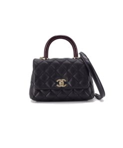 Chanel Mini Coco Bolsa Handle Caviar Preta Bag Black like authentic sử dụng chất liệu chính hãng, sản xuất hoàn toàn bằng thủ công, cam kết chất lượng tốt nhất, chuẩn 99% so với chính hãng