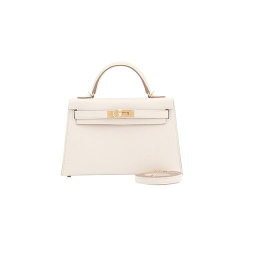 Hermes Kelly Bag Mini White like authentic sử dụng chất liệu chính hãng, sản xuất hoàn toàn bằng thủ công, cam kết chất lượng tốt nhất, chuẩn 99% so với chính hãng, full box và phụ kiện