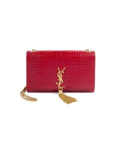 Túi Yves Saint Laurent YSL Monogram Kate Shoulder Medium Croc Red like authentic sử dụng chất liệu nguyên bản như chính hãng, sản xuất hoàn toàn bằng thủ công, kim loại mạ vàng 24k cam kết chất lượng tốt nhất chuẩn 99% so với chính hãng full box và phụ kiện