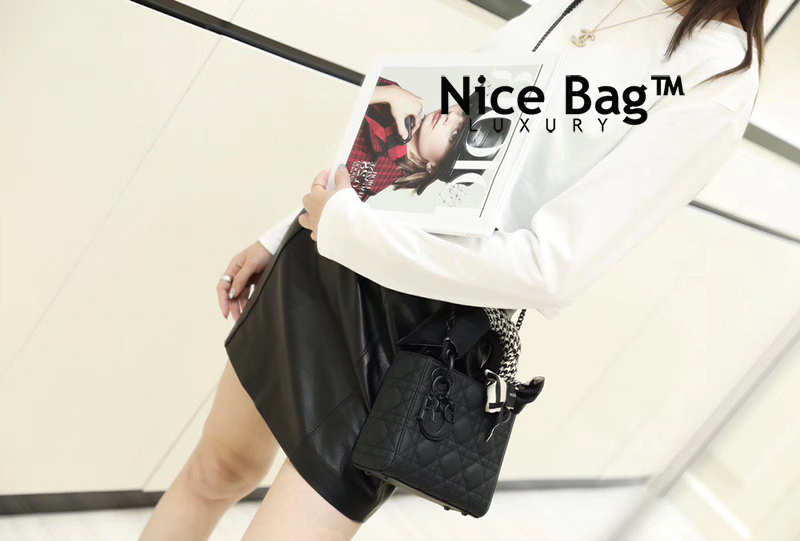 Túi Dior Lady Mini Bag Black Ultra Matte Cannage Calfskin - Nice Bag™