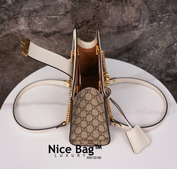 Túi Gucci GG Supreme Padlock Small Shoulder Bag white like authentic sử dụng chất liệu chính hãng sản xuất hoàn toàn bằng thủ công, cam kết chất lượng tốt nhất chuẩn 99% so với chính hãng, full box và phụ kiện