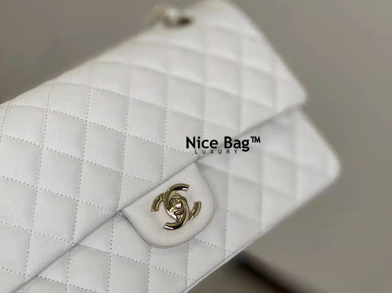 Túi Chanel Classic White Caviar Medium Double Flap Bag - Nice Bag™