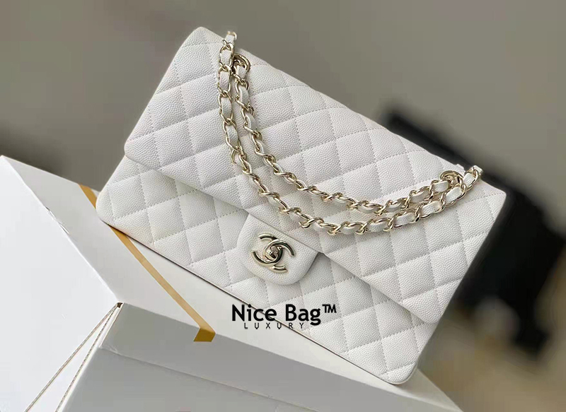 Túi Chanel Classic White Caviar Medium Double Flap Bag - Nice Bag™