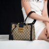 Túi Gucci GG Supreme Padlock Small Shoulder Bag Black like authentic sử dụng chất liệu chính hãng, sản xuất hoàn toàn bằng thủ công, cam kết chất lượng tốt nhất, chuẩn 99% so với chính hãng