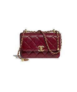 Túi Chanel Mini Flap Bag Calfskin & Gold-Tone Metal Burgundy like authentic sử dụng chất liệu chính hãng, sản xuất hoàn toàn bằng thủ công, cam kết chất lượng tốt nhất, chuẩn 99% so với chính hãng, full box và phụ kiện