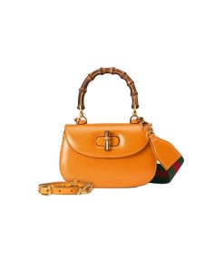 Túi Xách Gucci Small Top Handle Bag With Bamboo Marigold Yellow Leather like authentic sử dụng chất liệu chính hãng, sản xuất hoàn toàn bằng thủ công, cam kết chất lượng tốt nhất chuẩn 99% so với chính hãng full box và phụ kiện