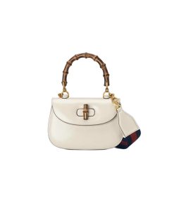 Túi Xách Gucci Small top handle bag with Bamboo white like authentic sử dụng chất liệu chính hãng sản xuất hoàn toàn bằng thủ công, cam kết chất lượng tốt nhất chuẩn 99% full box và phụ kiện