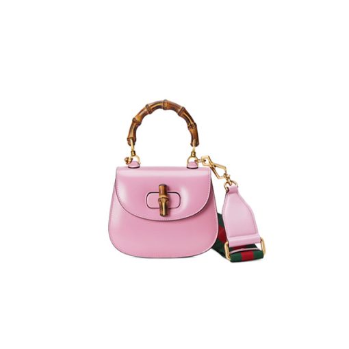 Túi Xách Gucci Small Top Handle Bag With Bamboo Pink like authentic sử dụng chất liệu da nguyên bản như chính hãng, chuẩn 99% full box và phụ kiện