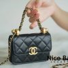 Chanel 21A Black Mini Flap Coin Purse With Chain Handle Shoulder Crossbody Bag like authentic sử dụng chất liệu da dê nguyên bản như chính hãng, sản xuất hoàn toàn bằng thủ công, chuẩn 99%, full box và phụ kiện