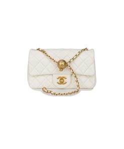 Chanel Lambskin Quilted Mini CC Pearl Crush Rectangular Flap White like authentic sử dụng chất liệu da cừu nguyên bản như chính hãng, sản xuất hoàn toàn bằng thủ công, cam kết chất lượng tốt nhất, full box và phụ kiện