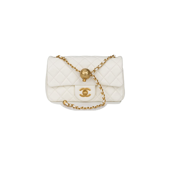 Chanel Lambskin Quilted Mini CC Pearl Crush Rectangular Flap White - Nice  Bag™