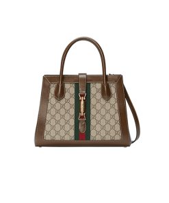 gucci jackie 1961 medium tote bag brown like authentic sử dụng chất liệu nguyên bản như chính hãng, da bê, may thủ công 100% bao check, hàng có sẵn, full box và phụ kiện