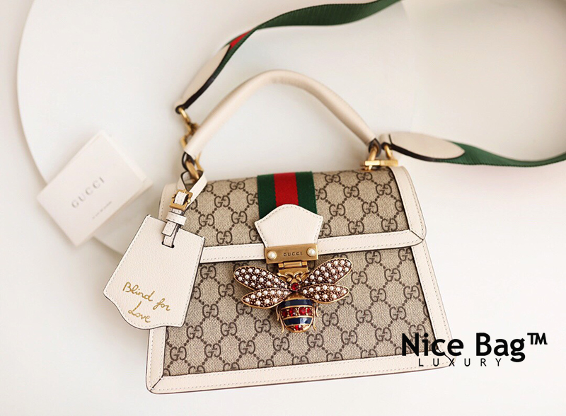 Gucci bee bag white hot sale