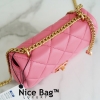 Chanel 22P Mini Square Flap Bag Pink like authentic sử dụng chất liệu da cừu nguyên bản như chính hãng, may hoàn toàn bằng thủ công, cam kết chất lượng tốt nhất chuẩn 99%, dùng không ai biết, full box và phụ kiện