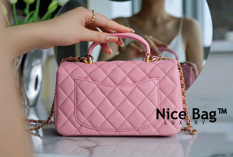 Chanel Mini Flap Bag With Top Handle Pink - Nice Bag™