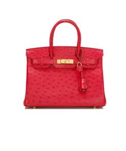 Hermes Birkin 30 Ostrich Red like authentic sử dụng chất liệu da đà điểu nam phi, được may hoàn toàn bằng thủ công, chuẩn 99% cam kết chất lượng tốt nhất dùng không ai biết