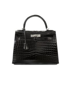 hermes kelly 28 Black Alligator Crocodile Skin like authentic cam kết chất lượng tốt nhất sử dụng chất liệu 100% nguyên bản như chính hãng, sử dụng chất liệu da cá sấu bắc mỹ, bên trong sử dụng da cừu, làm 100% bằng thủ công, full box và phụ kiện