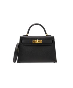 Hermes Mini Kelly Black Epsom like authentic sử dung chất liệu da bò nhập ý dập vân. được làm hoàn toàn bằng thủ công 100%, cam kết chất lượng tốt nhất dùng không ai biết, full box và phụ kiện