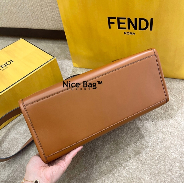 Fendi Sunshine Medium Brown Leather Shopper like authentic chất lượng vip nhất hiện nay, sử dụng chất liệu da bê, chất liệu nguyên bản so với chính hãng, cam kết chất lượng tốt nhất