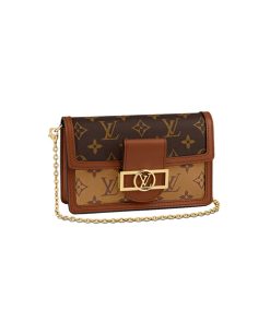 LV Dauphine Chain Wallet Monogram Canvas like authentic chất lượng vip nhất hiện nay, được sử dụng chất liệu da bê, nguyên bản như chính hãng, được sản xuất hoàn toàn bằng thủ công, cam kết chất lượng tốt nhất hiện nay