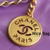 Chanel 22 Bag Purple like authentic chất lượng vip nhất hiện nay, sử dụng chất liệu da bê hiệu ứng bóng nguyên bản so với chính hãng, sản xuất hoàn toàn bằng thủ công, chuẩn 99%