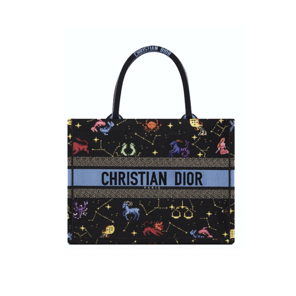 Dior Book Tote Medium Black Multicolor Dior Pixel Zodiac Embroidery like authentic, chất lượng vip nhất, cam kết chất lượng tốt nhất chuẩn 99% so với chính hãng, nhận thêu tên theo yêu cầu, full box và phụ kiện