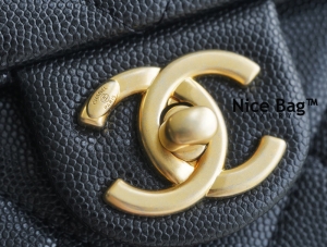 Chanel 22A Small Flap Bag Black Grained Shiny Calfskin - Nice Bag™