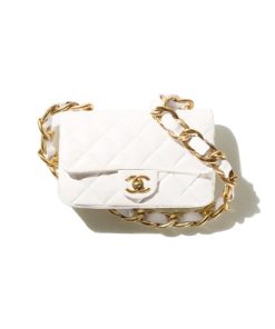 Chanel Small Flap White Bag 2022 Like authentic chất lượng vip nhất hiện nay, sử dụng chất liệu da cừu, làm thủ công, cam kết chất lượng tốt nhất, chuẩn 99% so với chính hãng, full box và phụ kiện, hỗ trợ trả góp bằng thẻ tín dụng