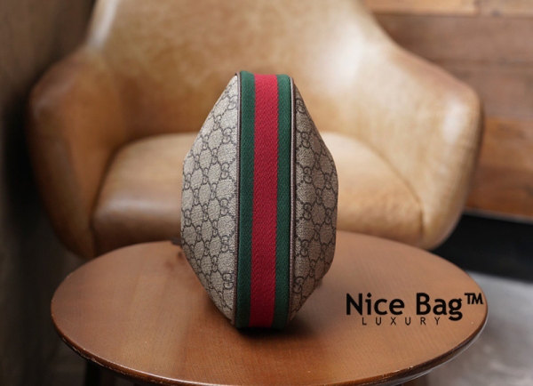Gucci Attache Small Shoulder Bag Beige And Ebony GG Supreme Canvas like authentic sử dụng chất liệu da bò nguyên bản như chính hãng, được sản xuất thủ công, chuẩn 99% so với chính hãng, full box và phụ kiện