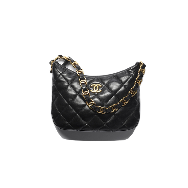 Chanel Hobo Handbag Lambskin Black like authentic, sử dụng chất liệu da cừu nguyên bản như chính hãng, được làm thủ công 100%, cam kết chất lượng tốt nhất chuẩn 99% so với chính hãng, full box và phụ kiện