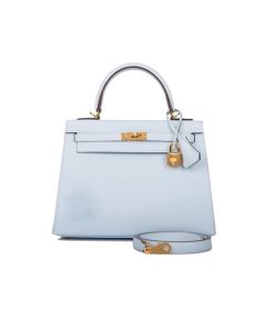 Hermes Kelly Epsom 25 Bleu Brume With Gold like authentic cam kết chất lượng vip nhất hiện nay sử dụng chất liệu da bò nhập ý dập vân, kim loại mạ vàng 24k, được làm thủ công tay 100% cam kết chất lượng tốt nhất chuẩn 99% so với chính hãng, full box và phụ kiện