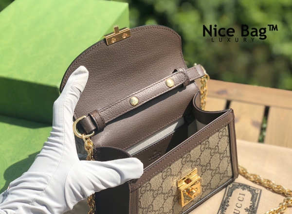 Gucci Ophidia GG mini shoulder bag like authentic sử dụng chất liệu da bò nguyên bản so với chính hãng, được làm hoàn toàn bằng thủ công, chuẩn 99% so với chính hãng, full box và phụ kiện