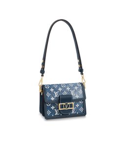 Louis Vuitton LV Dauphine Mini Monogram Blue Navy cam kết chất lượng tốt nhất, sử dụng chất liệu da bò nguyên bản như chính hãng, làm thủ công tay 100%, kim loại mạ vangf 24k, cam kết chuẩn 99% dùng không ai biết