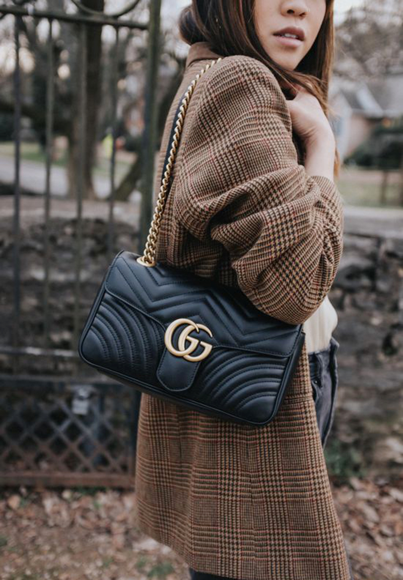 túi xách Gucci Marmont like authentic sử dụng chất liệu da bê nguyên bản như chính hãng, chuẩn 99% so với real, cam kết chất lượng tốt nhất, full box và phụ kiện bao check