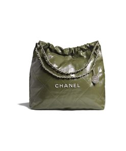 Chanel 22 Bag Couro De Novilho & Metal Prateado Caqui sử dụng chất liệu da bê nguyên bản như chính hãng, full box và phụ kiện, cam kết chất lượng tốt nhất chuẩn 99% so với chính hãng, full box và phụ kiện, hỗ trợ trả góp bằng thẻ tín dụng