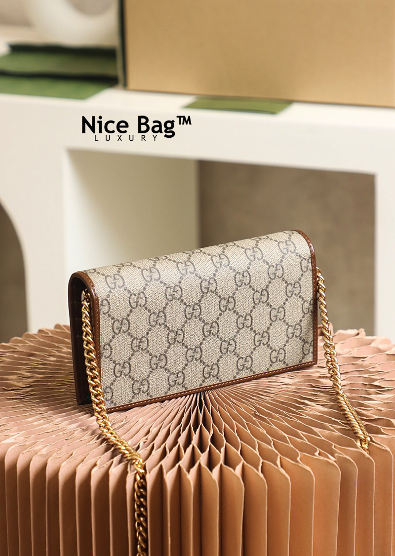 Gucci Horsebit 1955 Wallet With Chain Mini Bag Brown - Nice Bag™