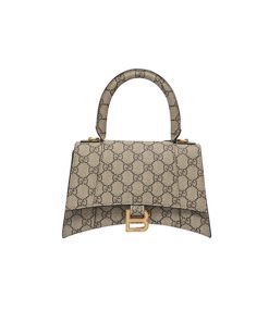 Gucci x Balenciaga The Hacker Project Small Hourglass Bag Beige Ebony like authentic chuẩn 99% so với chính hãng, sử dụng chất liệu da bò nguyên bản như chính hãng, sản xuất bằng thủ công, full box và phụ kiện, hỗ trợ trả góp bằng thẻ tín dụng