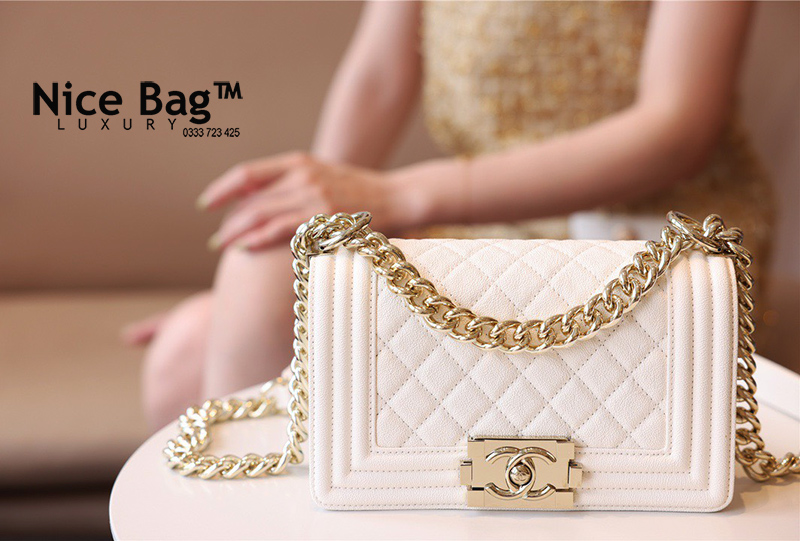Chanel Boy Mini Bag White l