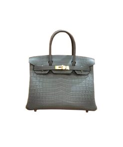 Hermes Birkin 30 Bag Crocodile Gray Like authentic sử dụng chất liệu da cá sấu tự nhiên bắc mỹ, được may thủ công bằng tay 100% full box và phụ kiện, hỗ trợ trả góp bằng thẻ tín dụng, cam kết chất lượng chuẩn 99% so với chính hãng