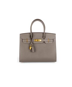 Hermes Birkin 30 Epsom Gray Gold like authentic sử dụng chất liệu da epsom nhập ý, được may thủ công 100%, kim loại mạ vàng 24k, cam kết chất lượng tốt nhất, full box và phụ kiện, hỗ trợ trả góp bằng thẻ tín dụng